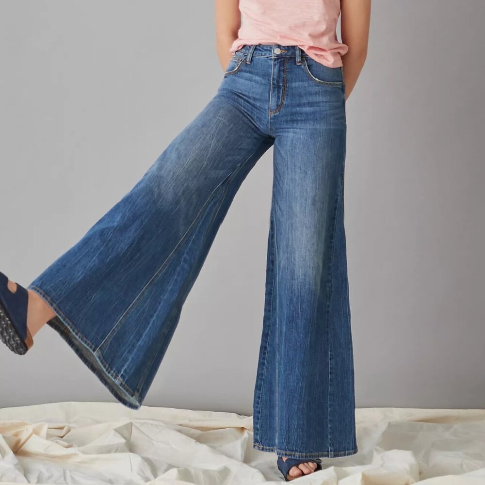 Anthropologie Blue Flare & Wide Leg Jeans